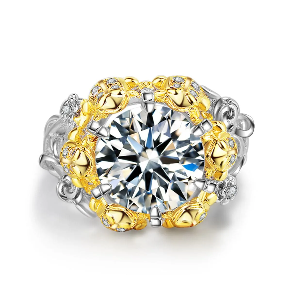 Cubic Zirconia & Crystal Two-Tone Frog Ring