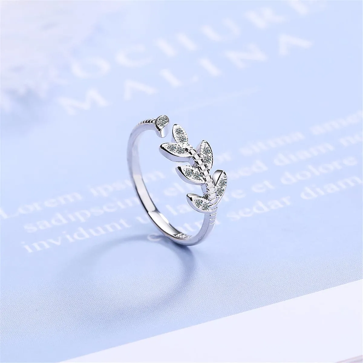 Cubic Zirconia & Silver-Plated Rattan Ring