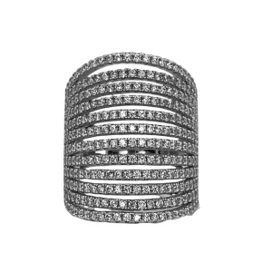 Cubic Zirconia Micro Pave Cocktail Sterling Ring - C122449