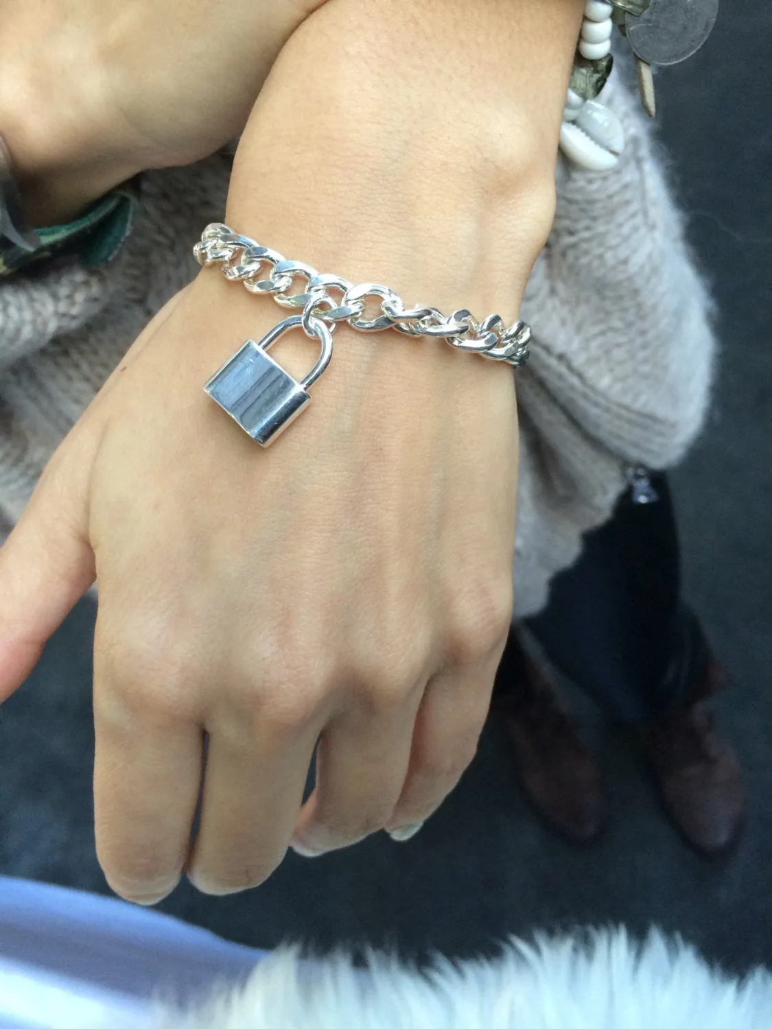 Curb Chain Lock Bracelet