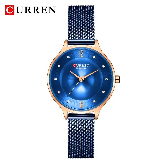 CURREN Exquisite Simple Ladies Watch Silver Stainless Steel Analog Quartz Watches Woman Top Brand Luxury Clock Relogio Feminino