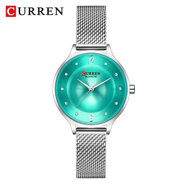 CURREN Exquisite Simple Ladies Watch Silver Stainless Steel Analog Quartz Watches Woman Top Brand Luxury Clock Relogio Feminino