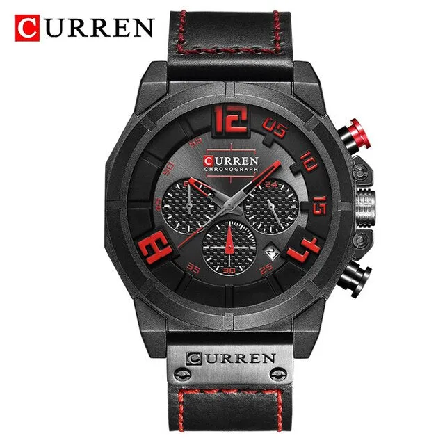 CURREN Fashion Casual Mens Watches Waterproof Military Sports Watch Men Leather Quartz Watches For Male Clock Relogio Masculino