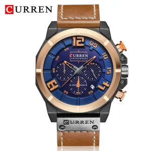 CURREN Fashion Casual Mens Watches Waterproof Military Sports Watch Men Leather Quartz Watches For Male Clock Relogio Masculino