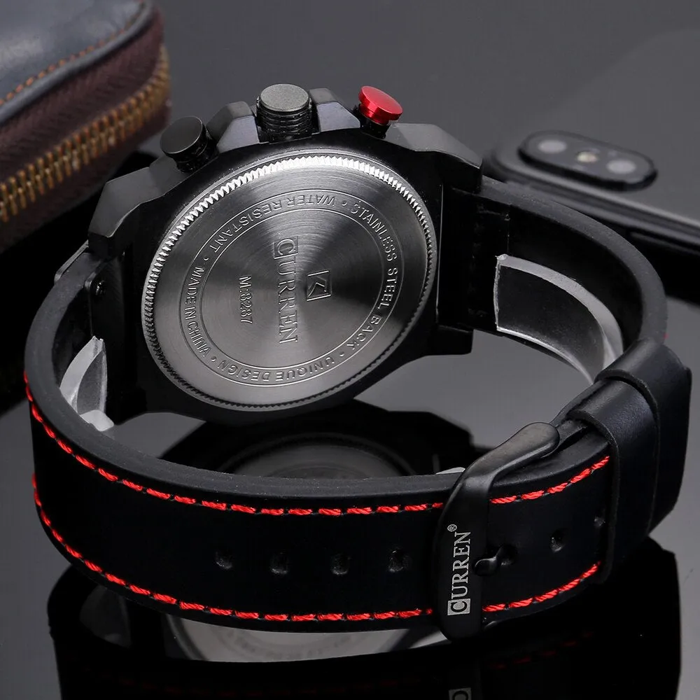 CURREN Fashion Casual Mens Watches Waterproof Military Sports Watch Men Leather Quartz Watches For Male Clock Relogio Masculino