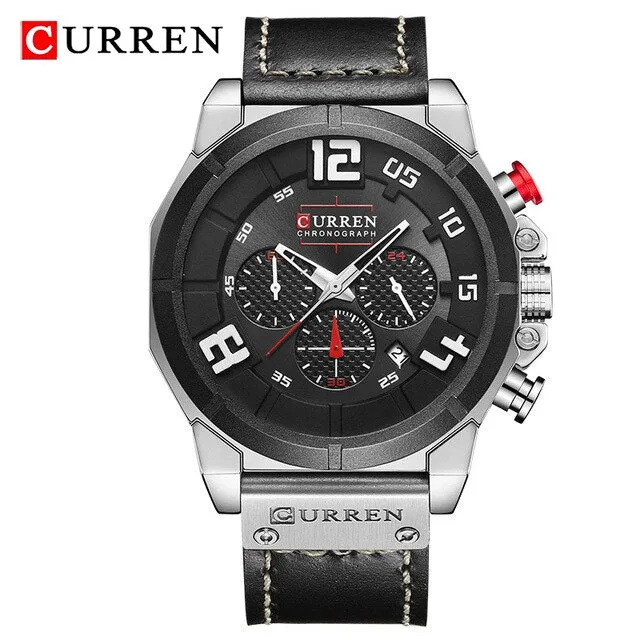 CURREN Fashion Casual Mens Watches Waterproof Military Sports Watch Men Leather Quartz Watches For Male Clock Relogio Masculino