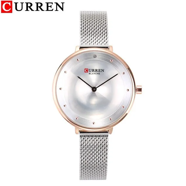 CURREN Luxury Women Casual Metal Mesh Watches Simplicity Ladies Analog Quartz Wrist Watch Top Brand Fashion Blue Female Clock