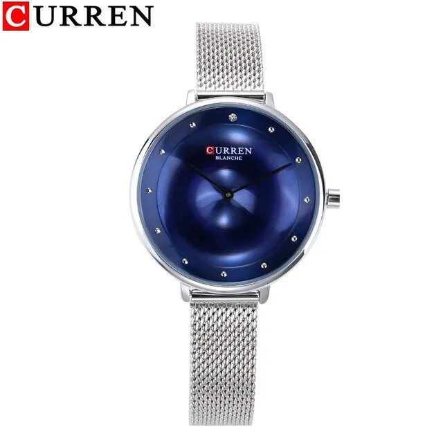 CURREN Luxury Women Casual Metal Mesh Watches Simplicity Ladies Analog Quartz Wrist Watch Top Brand Fashion Blue Female Clock