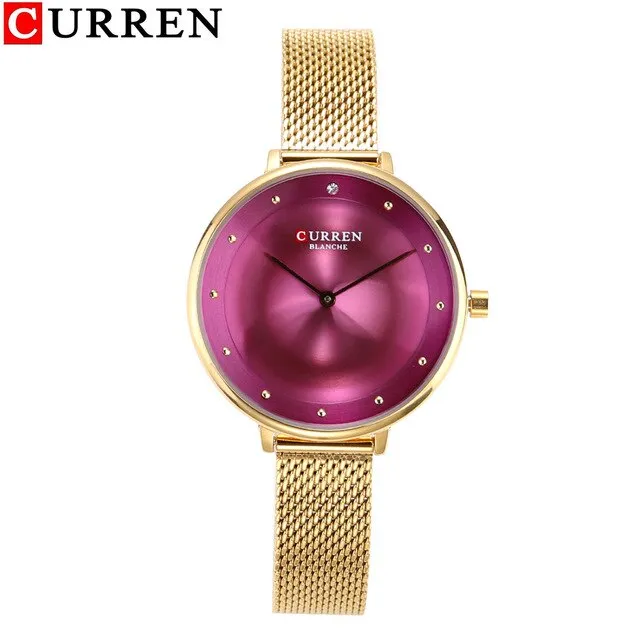 CURREN Luxury Women Casual Metal Mesh Watches Simplicity Ladies Analog Quartz Wrist Watch Top Brand Fashion Blue Female Clock