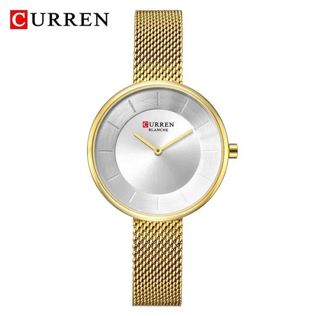 CURREN New Women Watches Top Brand Luxury Fashion Ladies Watch Quartz Stainless Steel Creative Woman WristWatch Relogio Feminino