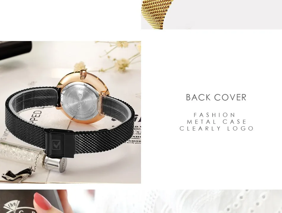 CURREN New Women Watches Top Brand Luxury Fashion Ladies Watch Quartz Stainless Steel Creative Woman WristWatch Relogio Feminino