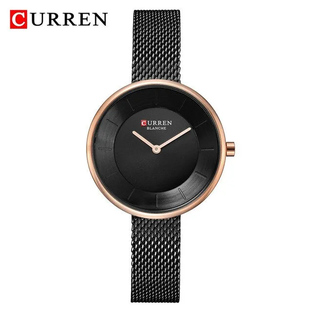 CURREN New Women Watches Top Brand Luxury Fashion Ladies Watch Quartz Stainless Steel Creative Woman WristWatch Relogio Feminino