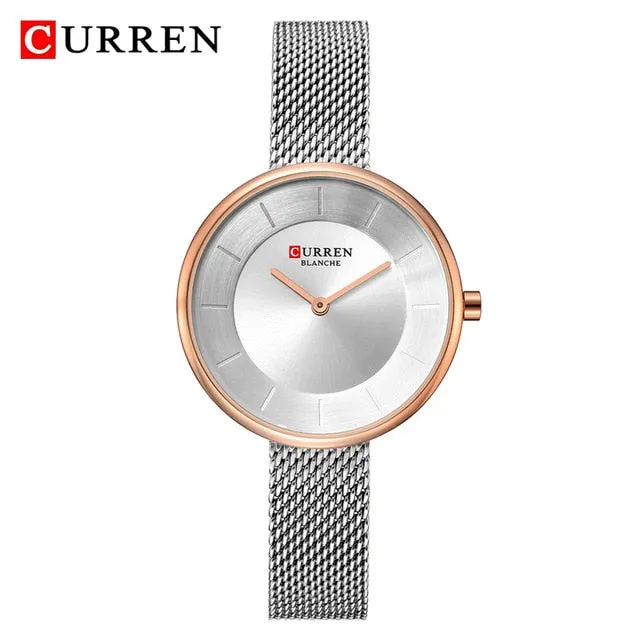 CURREN New Women Watches Top Brand Luxury Fashion Ladies Watch Quartz Stainless Steel Creative Woman WristWatch Relogio Feminino