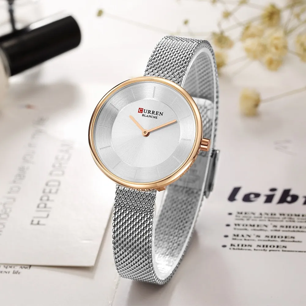 CURREN New Women Watches Top Brand Luxury Fashion Ladies Watch Quartz Stainless Steel Creative Woman WristWatch Relogio Feminino