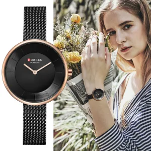 CURREN New Women Watches Top Brand Luxury Fashion Ladies Watch Quartz Stainless Steel Creative Woman WristWatch Relogio Feminino
