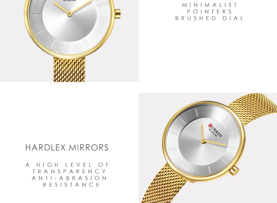 CURREN New Women Watches Top Brand Luxury Fashion Ladies Watch Quartz Stainless Steel Creative Woman WristWatch Relogio Feminino