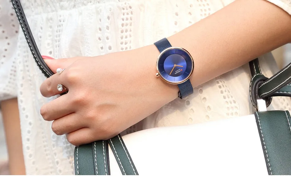 CURREN New Women Watches Top Brand Luxury Fashion Ladies Watch Quartz Stainless Steel Creative Woman WristWatch Relogio Feminino