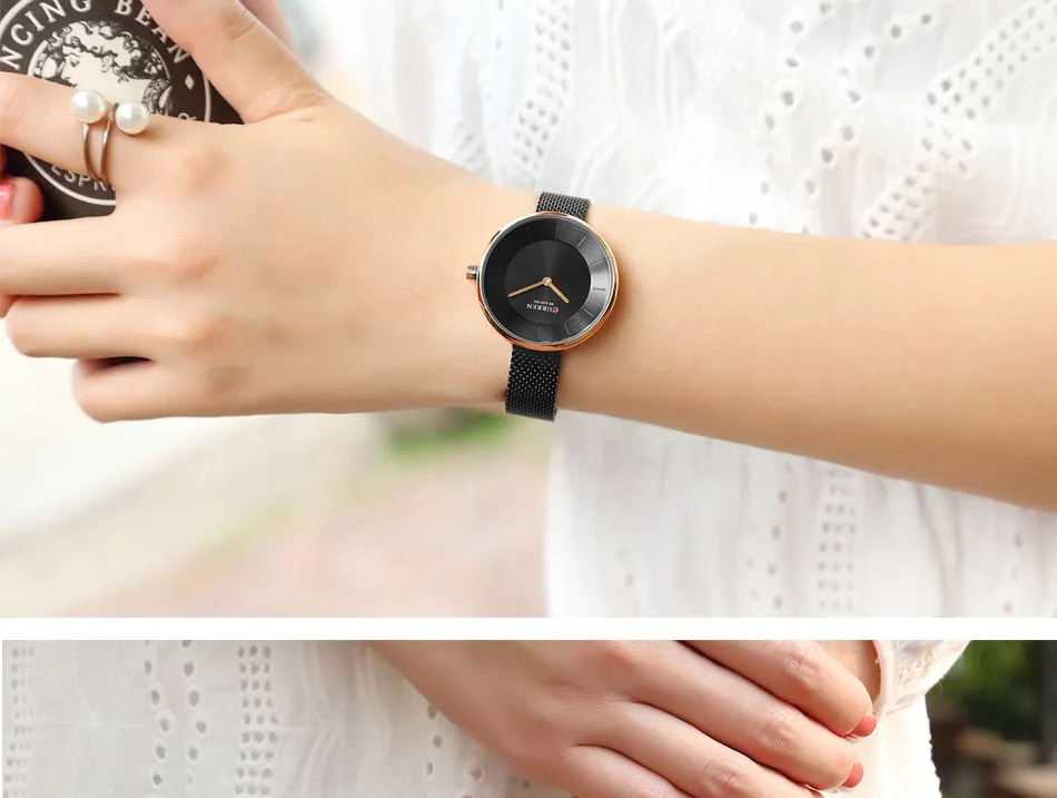CURREN New Women Watches Top Brand Luxury Fashion Ladies Watch Quartz Stainless Steel Creative Woman WristWatch Relogio Feminino