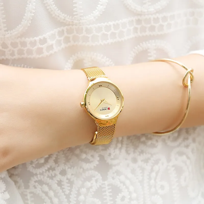 CURREN Women Watches New Luxury Brand Analog Clock Watch Ladies Waterproof Stainless Steel Quartz Wristwatch Relogio Feminino