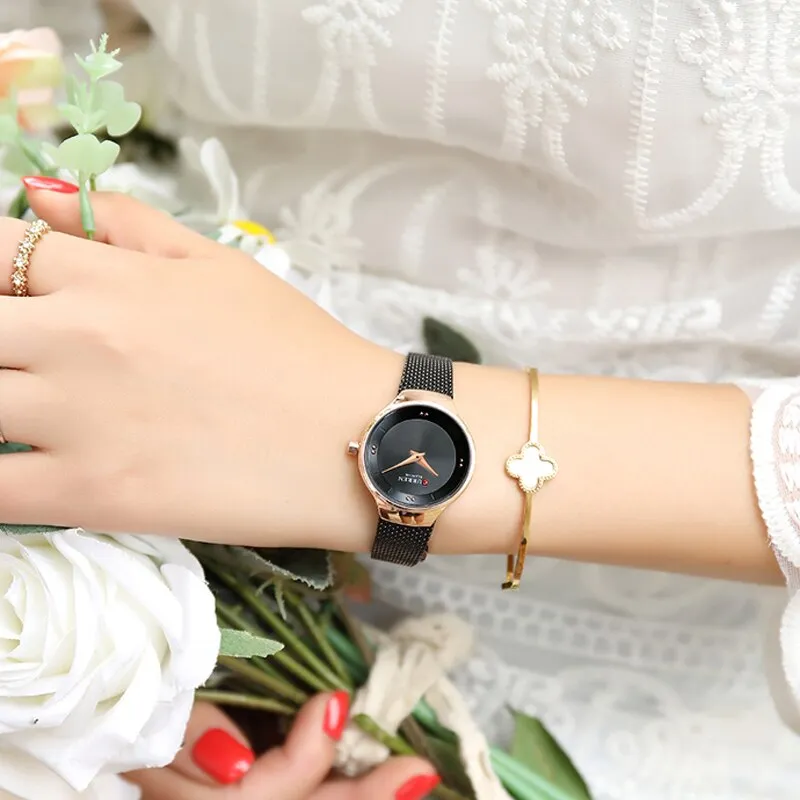 CURREN Women Watches New Luxury Brand Analog Clock Watch Ladies Waterproof Stainless Steel Quartz Wristwatch Relogio Feminino