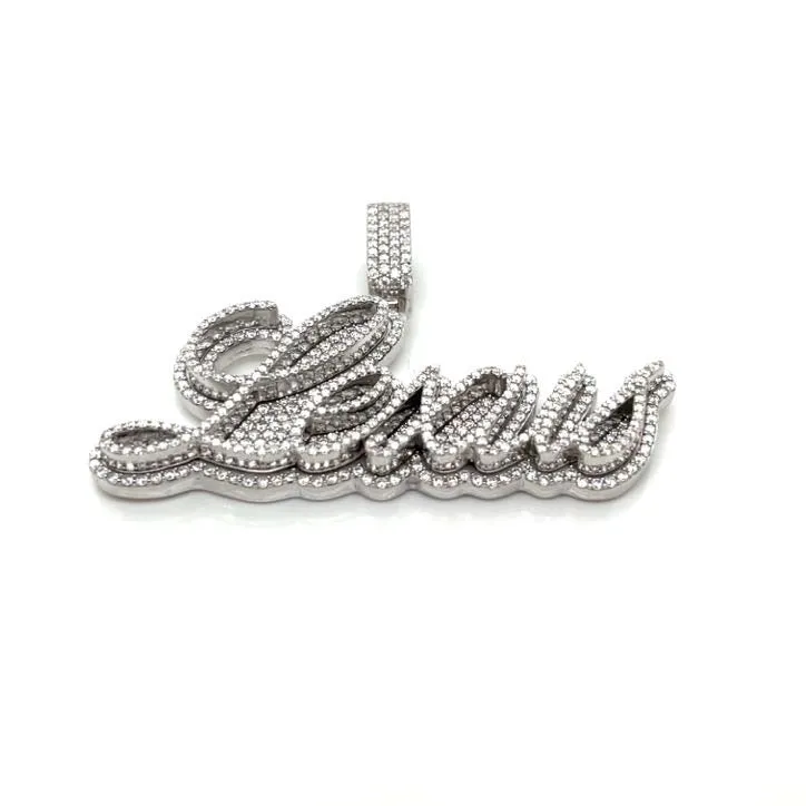 Custom Design Personalized Lexus 2" Two Layers Pendant Charm with Moissanite