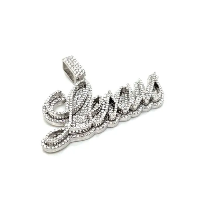 Custom Design Personalized Lexus 2" Two Layers Pendant Charm with Moissanite
