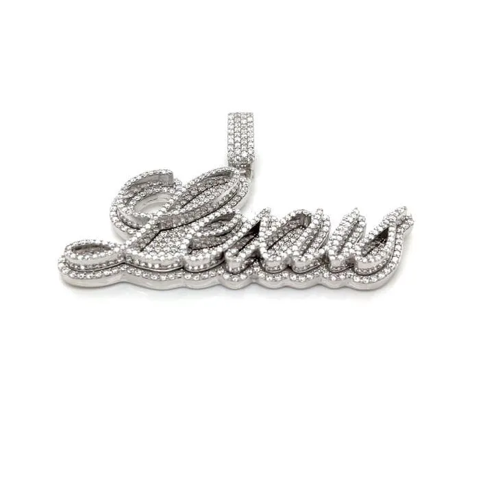 Custom Design Personalized Lexus 2" Two Layers Pendant Charm with Moissanite