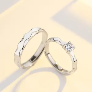 Customized Wave Pattern Ring Personalized Cut Surface Opening Adjustable Ring