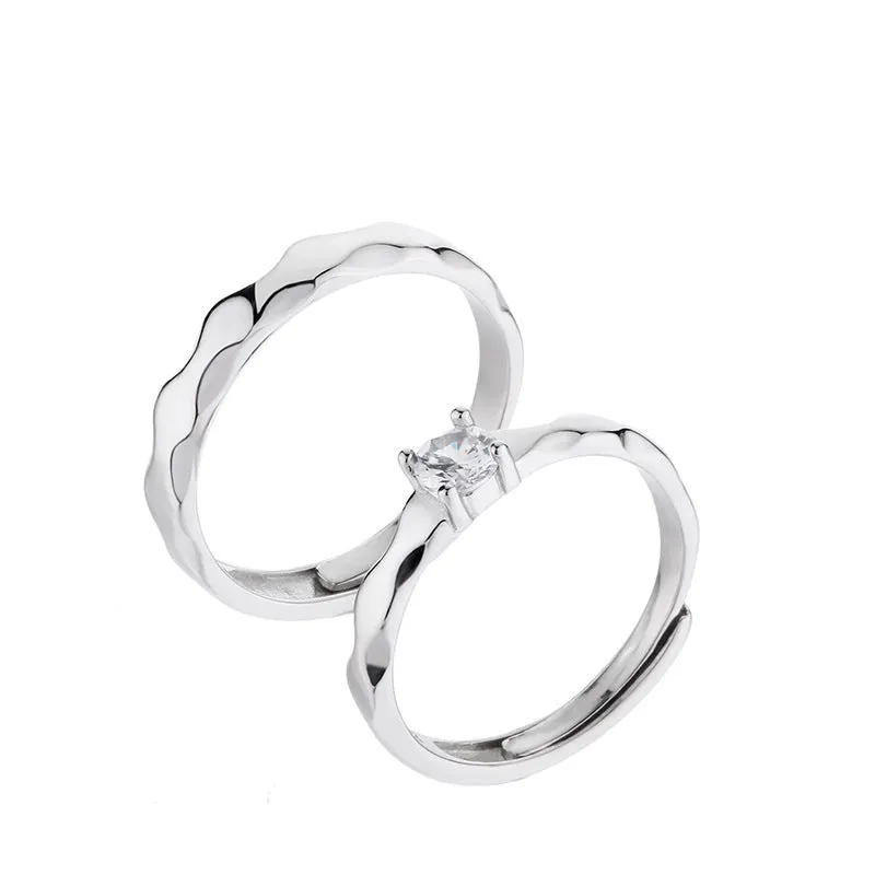 Customized Wave Pattern Ring Personalized Cut Surface Opening Adjustable Ring
