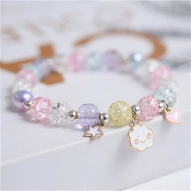 Cute Beads Glass Bracelet Pendant Bracelet for Girls and Women