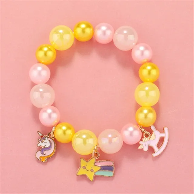 Cute Beads Glass Bracelet Pendant Bracelet for Girls and Women