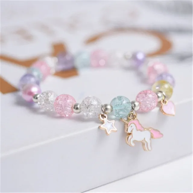 Cute Beads Glass Bracelet Pendant Bracelet for Girls and Women