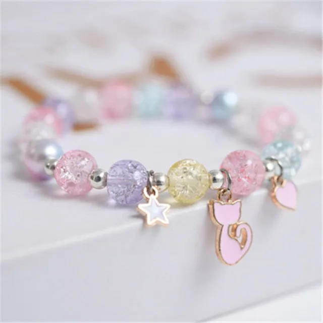 Cute Beads Glass Bracelet Pendant Bracelet for Girls and Women
