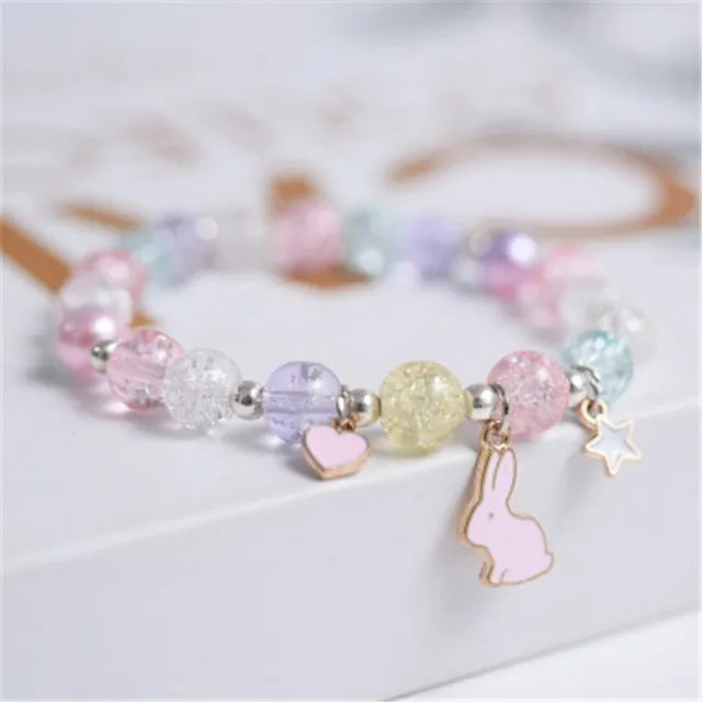 Cute Beads Glass Bracelet Pendant Bracelet for Girls and Women