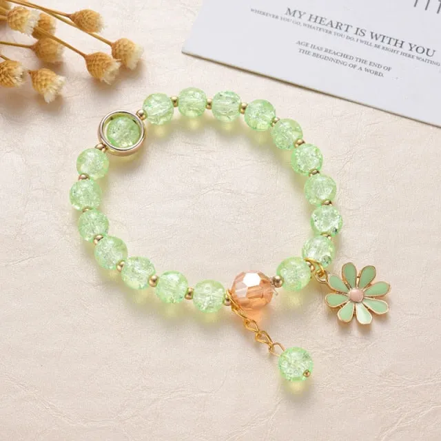 Cute Beads Glass Bracelet Pendant Bracelet for Girls and Women