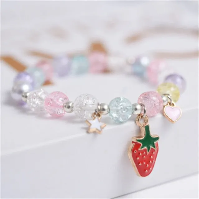 Cute Beads Glass Bracelet Pendant Bracelet for Girls and Women
