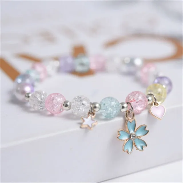 Cute Beads Glass Bracelet Pendant Bracelet for Girls and Women