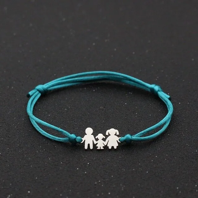 Cute Bear Braided Adjustable Charm Bracelets For Family Dad Mom Daughter Lucky Red String Bracelet Women Men Child Jewelry Gift