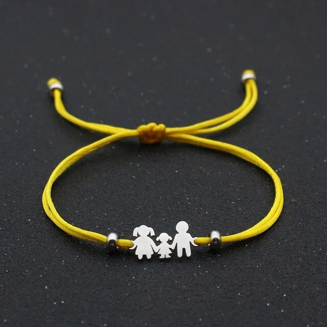 Cute Bear Braided Adjustable Charm Bracelets For Family Dad Mom Daughter Lucky Red String Bracelet Women Men Child Jewelry Gift