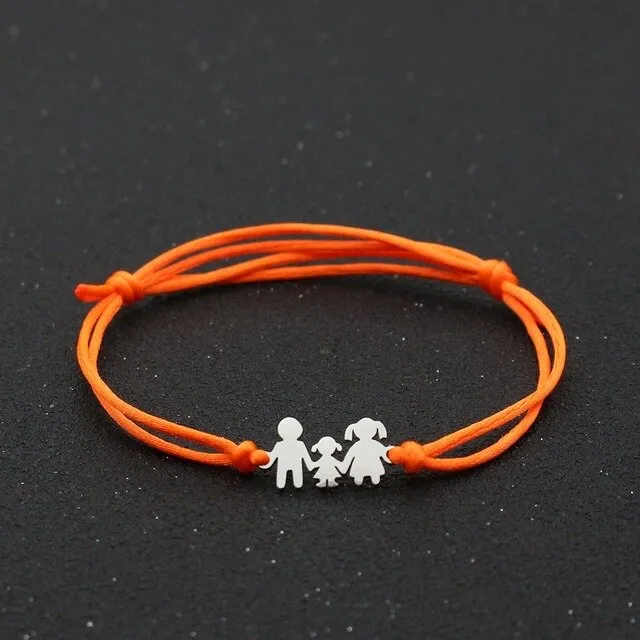 Cute Bear Braided Adjustable Charm Bracelets For Family Dad Mom Daughter Lucky Red String Bracelet Women Men Child Jewelry Gift