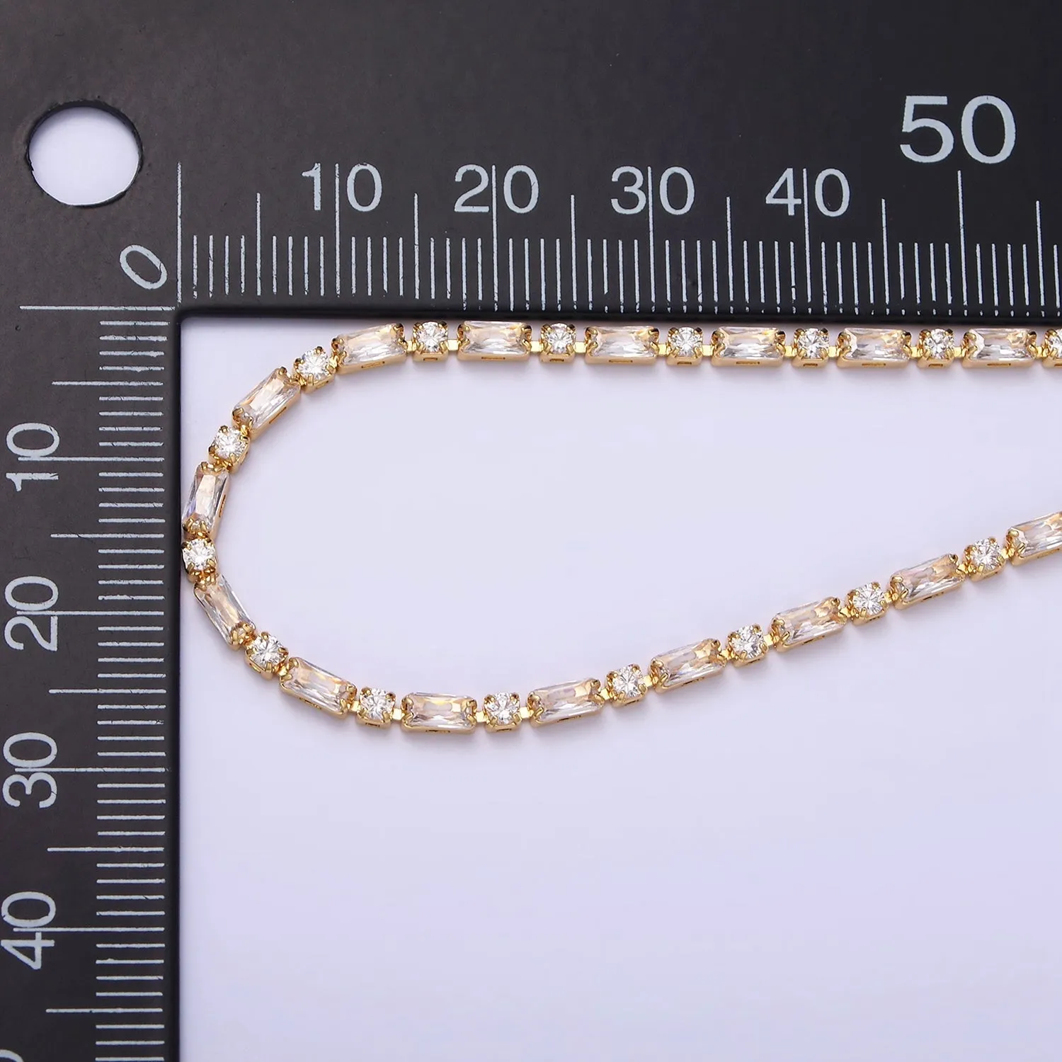 Dainty Gold Filled Tennis Bracelet Emerald Green Mix Baguette Round Clear Pink Green Cubic Zirconia Link Tennis Bracelet Minimalist Jewelry WA1824 - WA1829