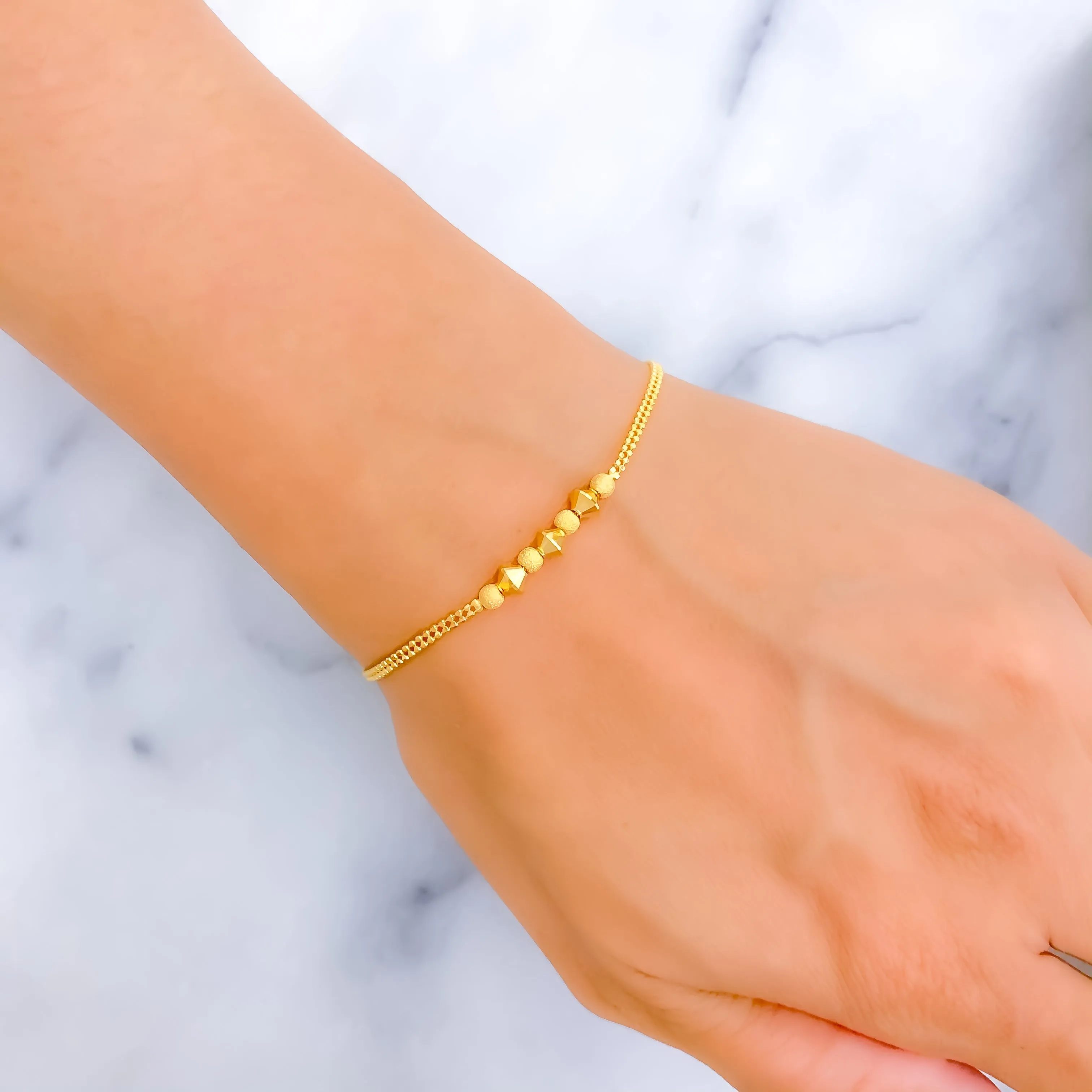 Dainty Petite 22K Gold Bracelet