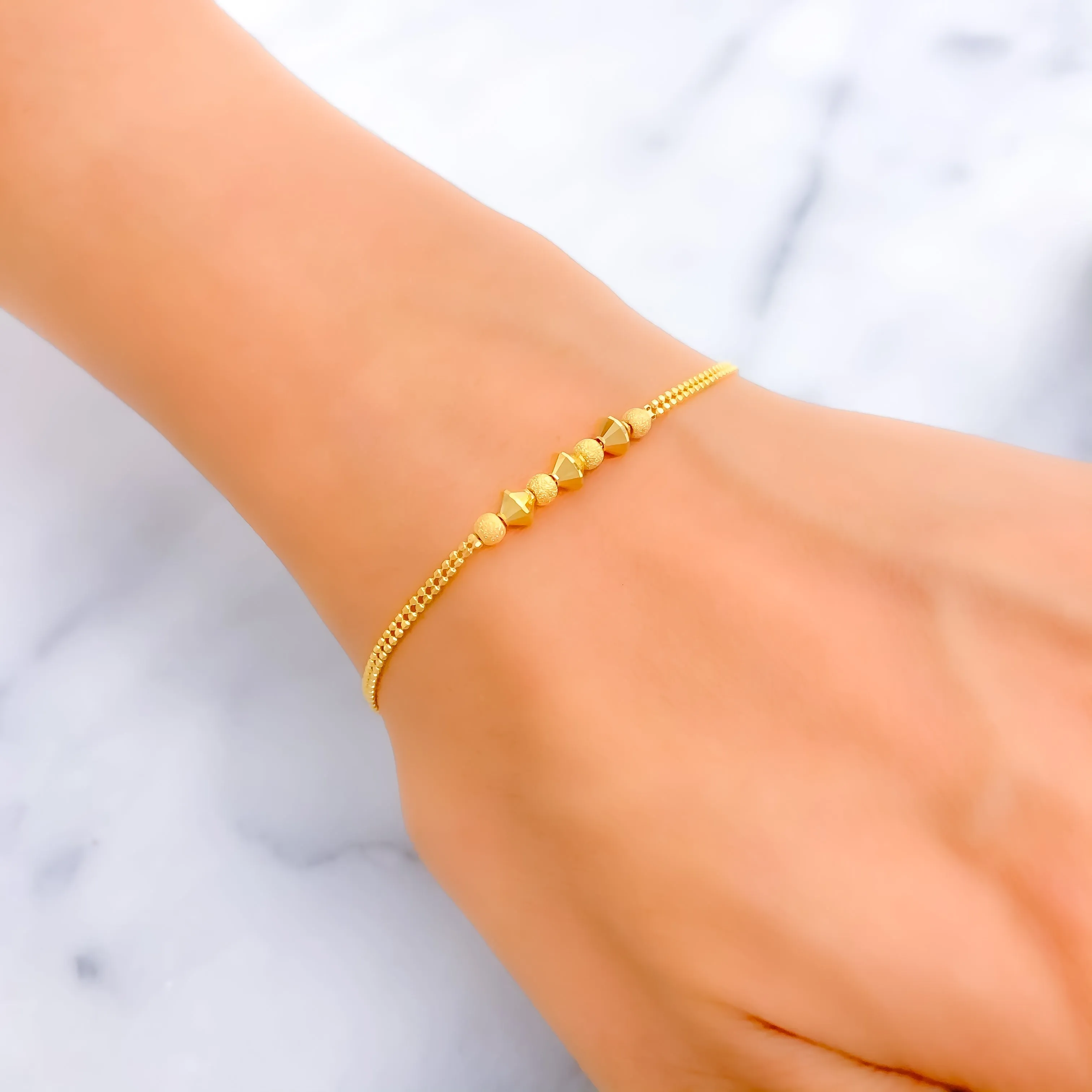 Dainty Petite 22K Gold Bracelet