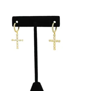 Dangle Crystal Cross Huggies