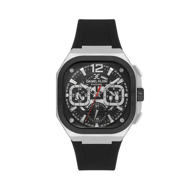 Daniel Klein Exclusive Men's Chronograph Watch Black Silicone  DK.1.14008