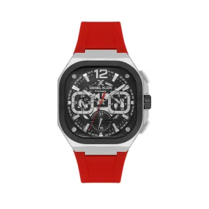 Daniel Klein Exclusive Men's Chronograph Watch Red Silicone  DK.1.14008
