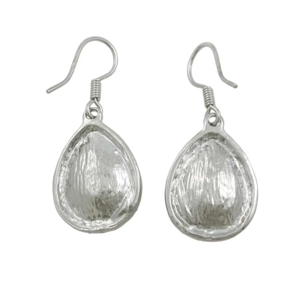 Dark Purple Crystal Teardrop Dangling Pierced Earring - PT410AE