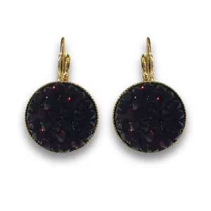 Dark Red Crystal Rocks Earrings