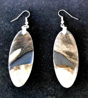Dean Robertson: Medium Buckeye Wood with Resin Earrings