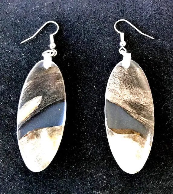 Dean Robertson: Medium Buckeye Wood with Resin Earrings